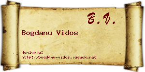 Bogdanu Vidos névjegykártya